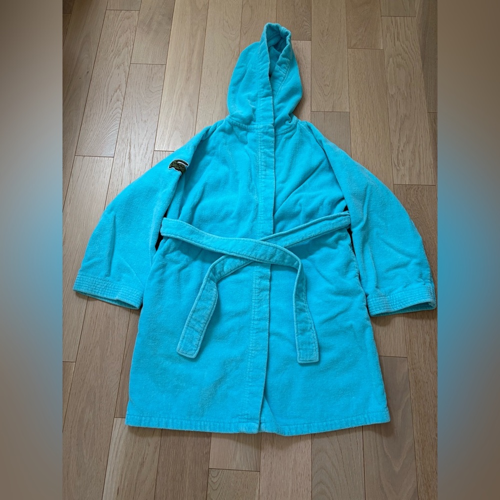 Lacoste Turquoise Hooded Terry Robe